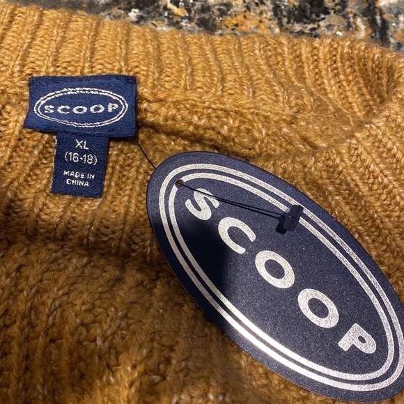 a womens Scoop casual solid gold balloon sleeve regular size pullover sweater XL - Picture 4 of 4